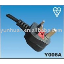 Uk 13A plug British type BS 1363 fused plug power cable